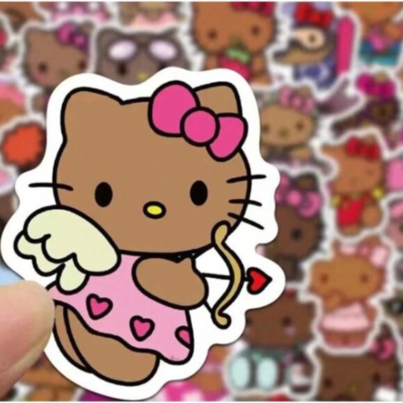 SANRIO Hello Kitty (Brown Skin) Cartoon Stickers (20 pc) SUPER CUTE! - Picture 5 of 8